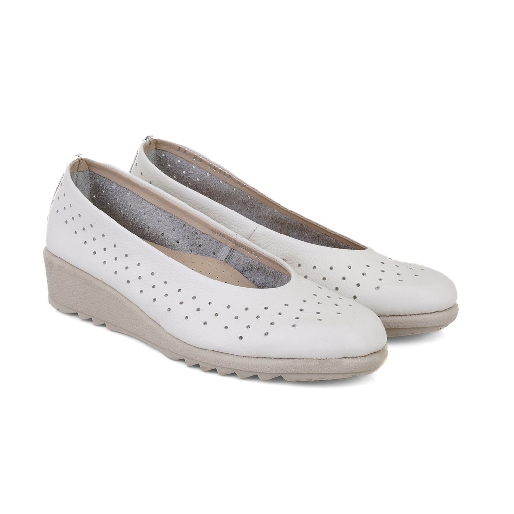 Kadın Beyaz DesaComfort Deri Babet