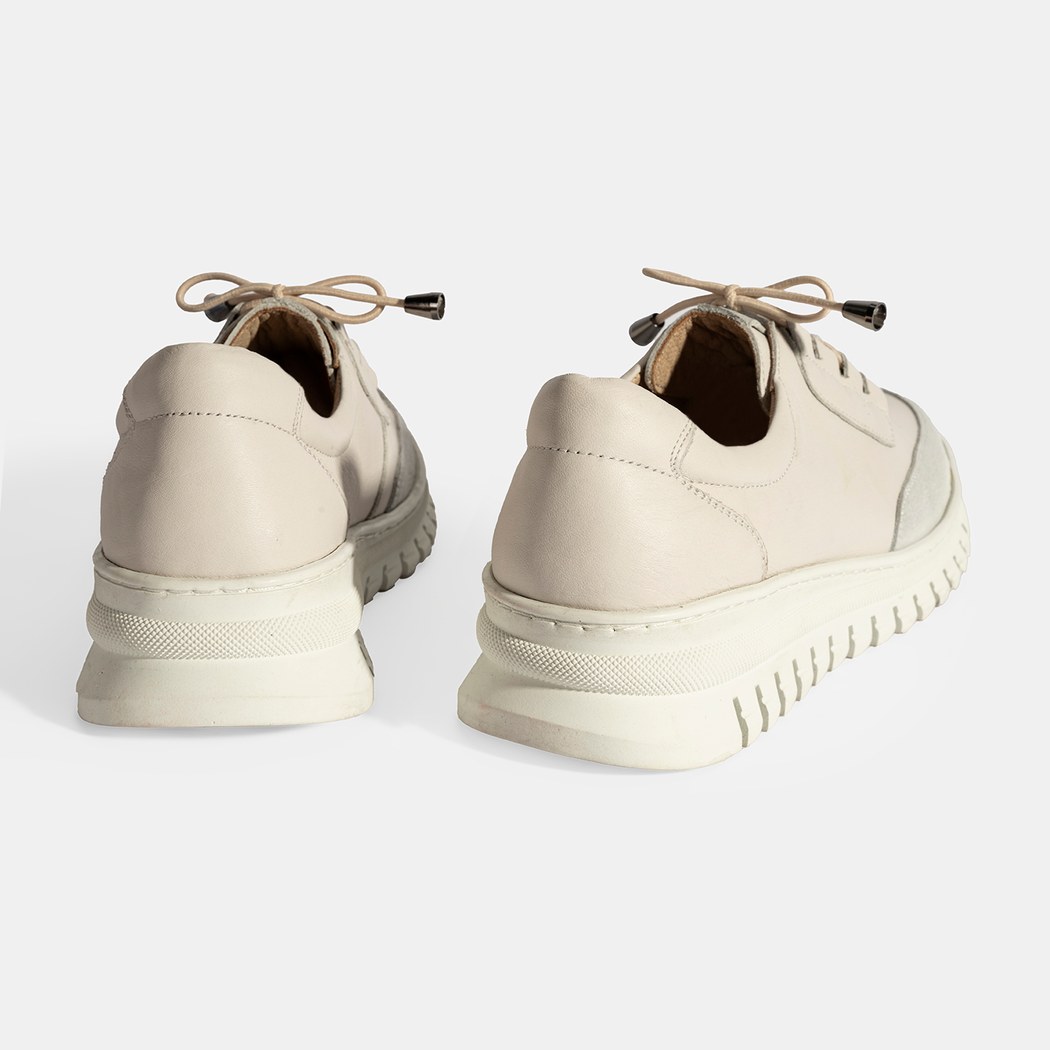 Kadın Beyaz DesaComfort Deri Bağcıklı Günlük Ayakkabı