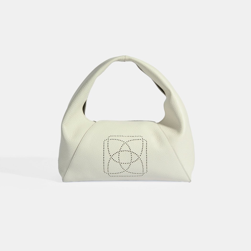 Kadın Beyaz Logo Baskılı Deri El Çantası