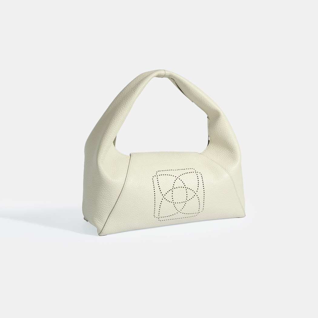 Kadın Beyaz Logo Baskılı Deri El Çantası