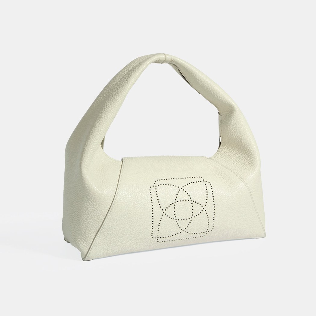 Kadın Beyaz Logo Baskılı Deri Omuz Çantası