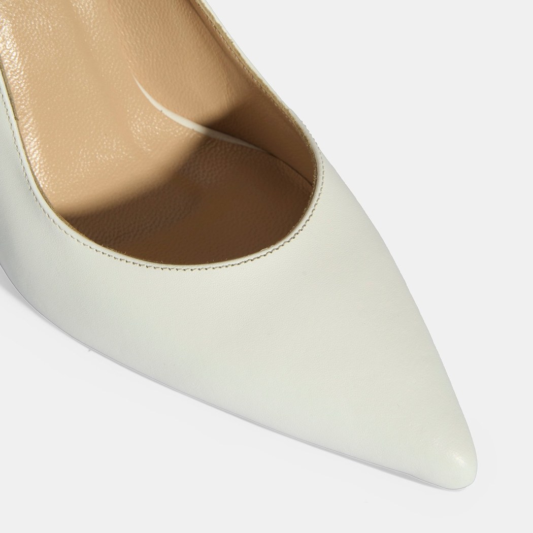 Kadın Beyaz Napa Deri Stiletto