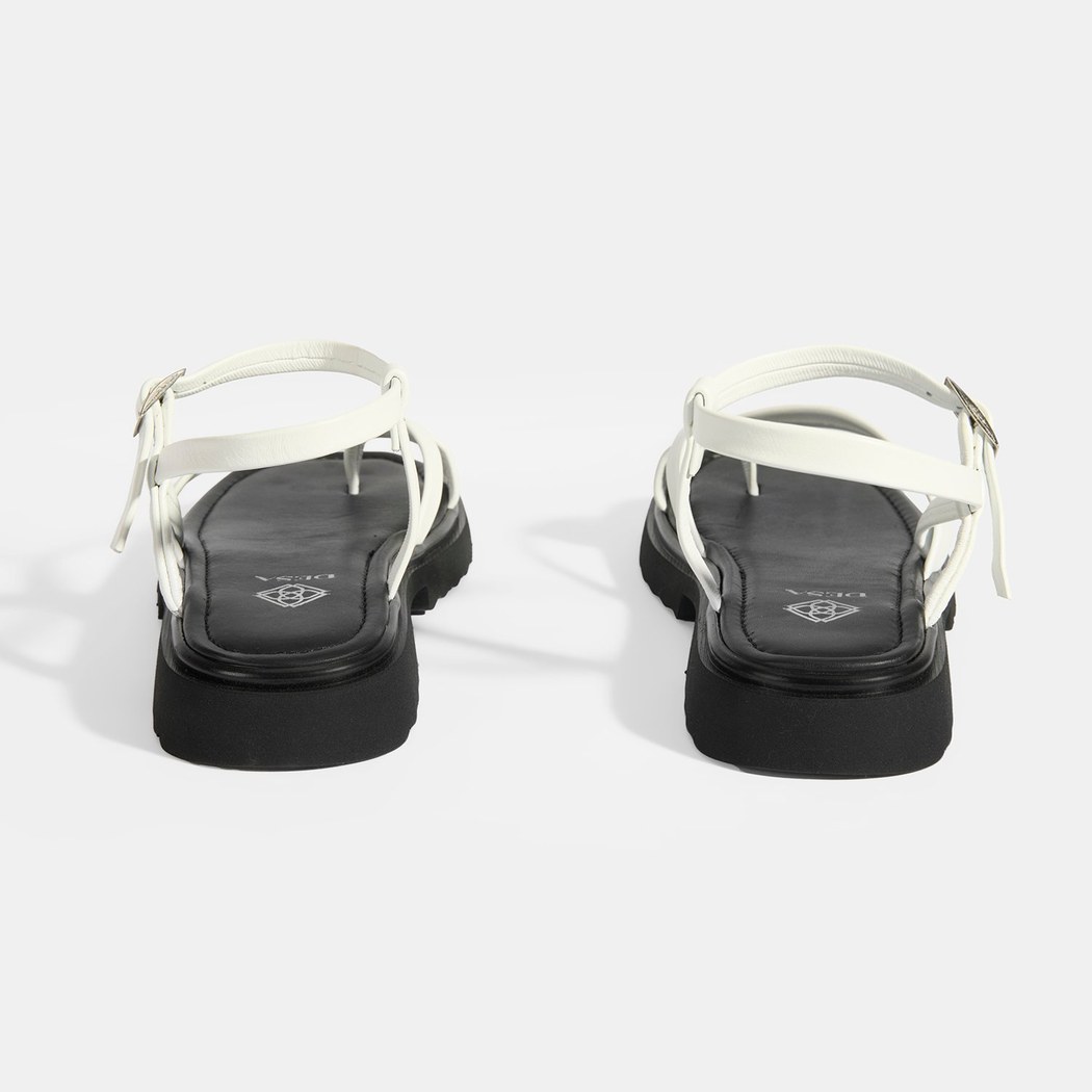 Kadın Beyaz Parmak Arası Deri Sandalet