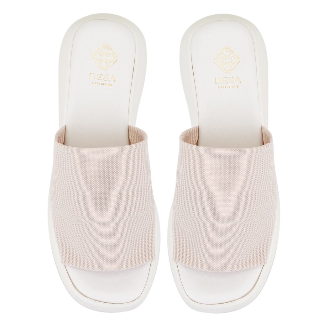 Kadın Beyaz Platform Tabanlı Terlik