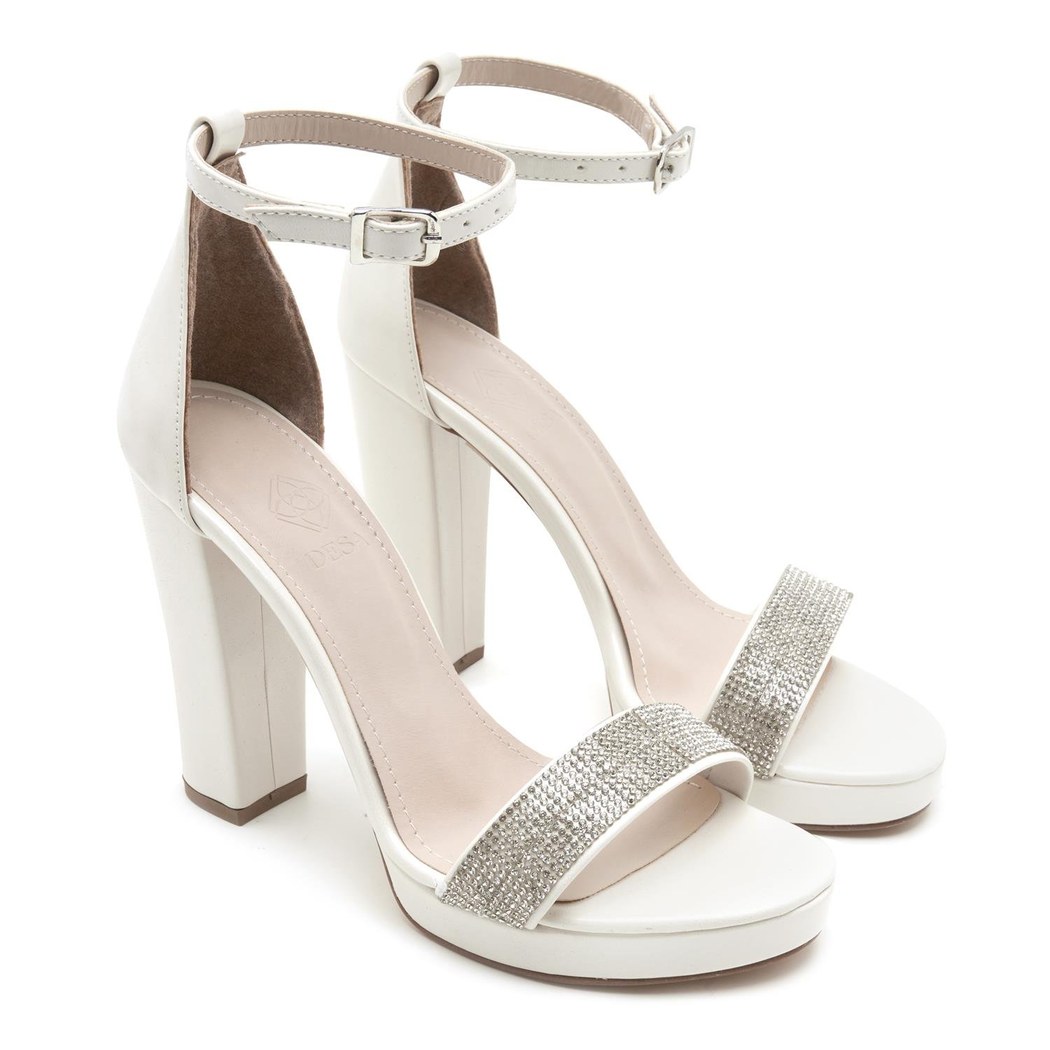 Kadın Beyaz Topuklu Sandalet 