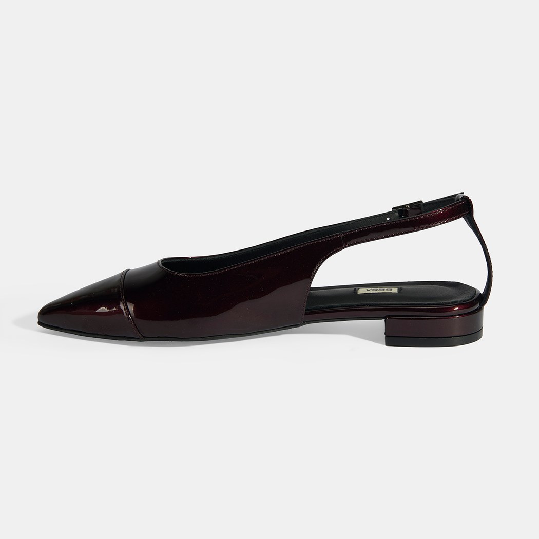 Kadın Bordo Ayarlanabilir Tokalı Rugan Babet