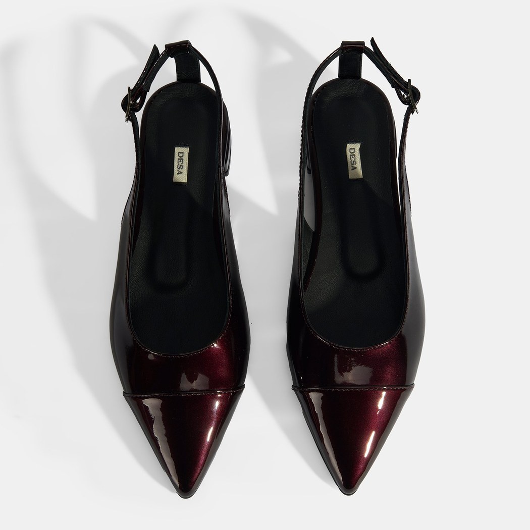 Kadın Bordo Ayarlanabilir Tokalı Rugan Babet