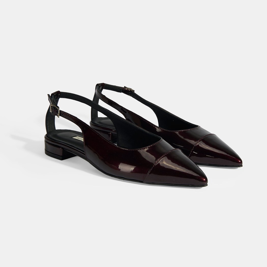 Kadın Bordo Ayarlanabilir Tokalı Rugan Babet