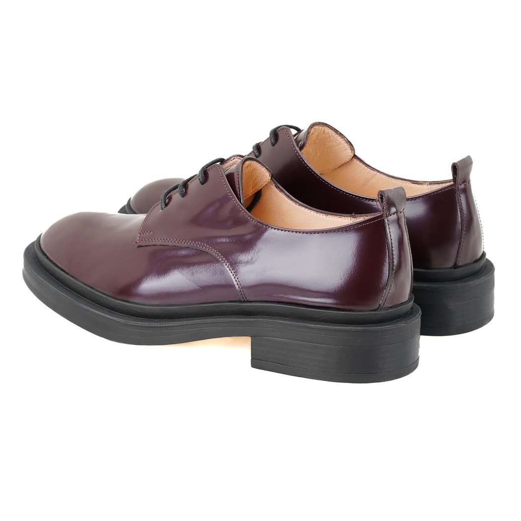 Kadın Bordo Deri Klasik Ayakkabı