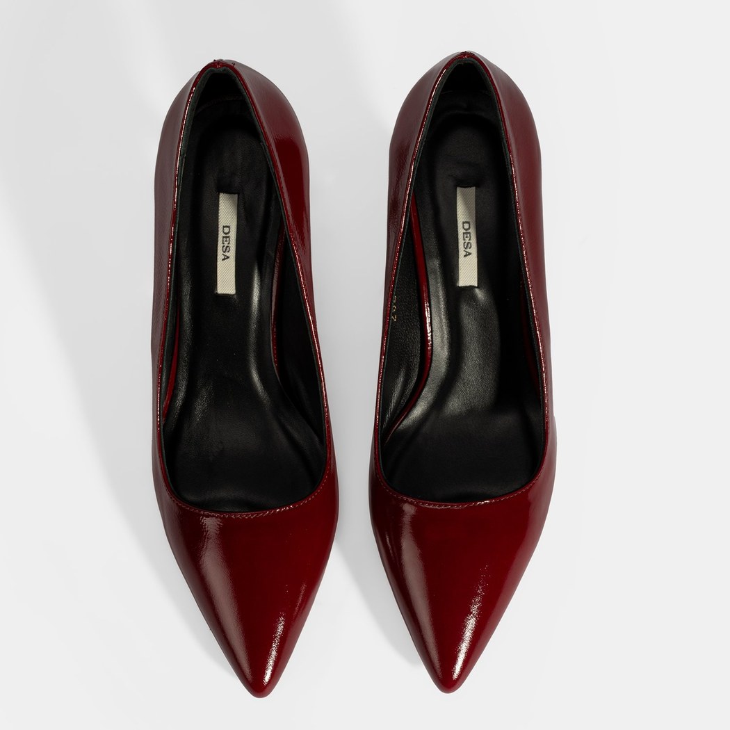 Kadın Bordo Deri Stiletto