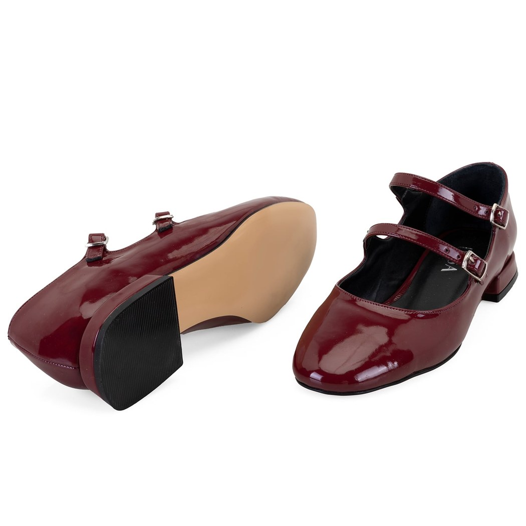 Kadın Bordo Mary Jane Babet