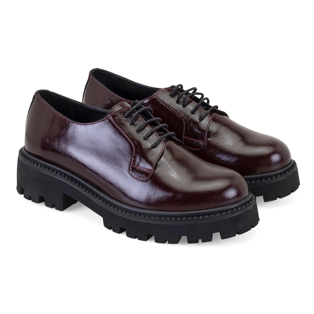 Kadın Bordo Rugan Deri Günlük Ayakkabı