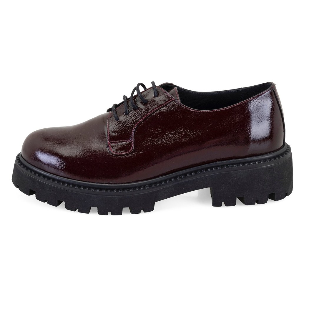 Kadın Bordo Rugan Deri Günlük Ayakkabı