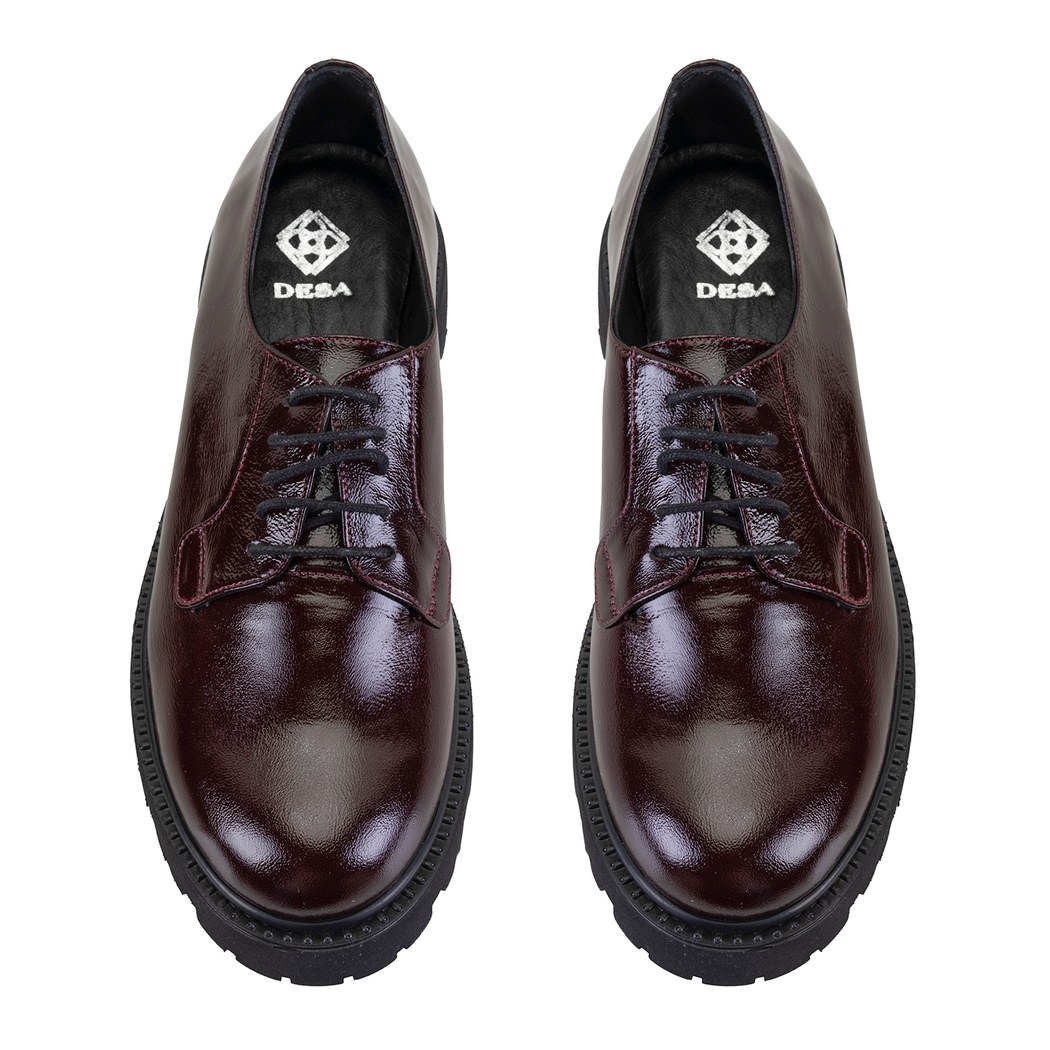 Kadın Bordo Rugan Deri Günlük Ayakkabı