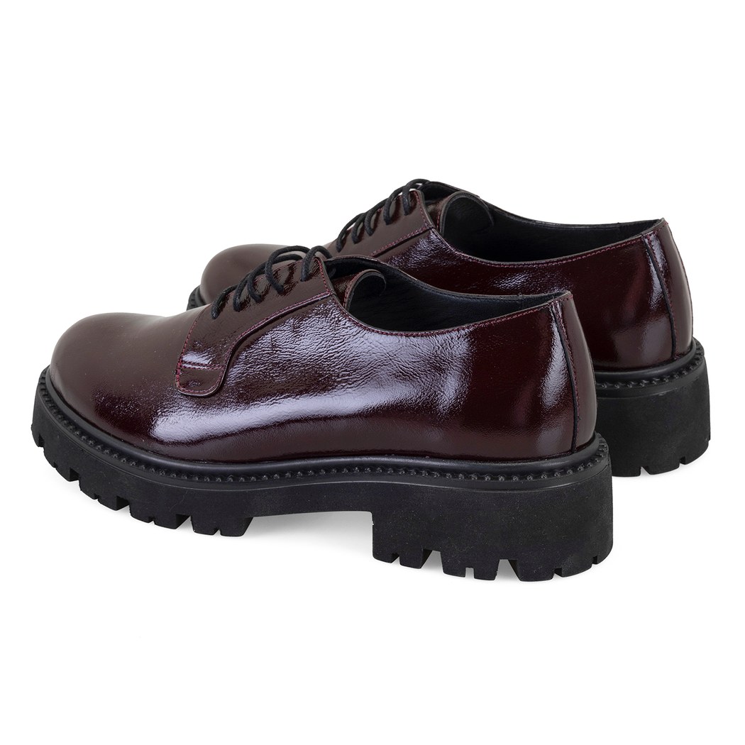 Kadın Bordo Rugan Deri Günlük Ayakkabı