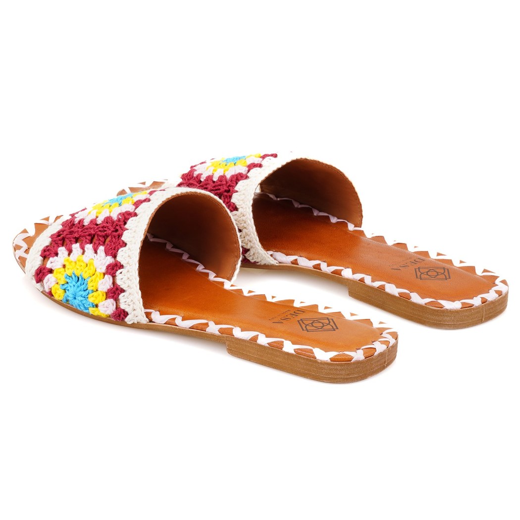 Kadın Bordo Triko Örgülü Terlik