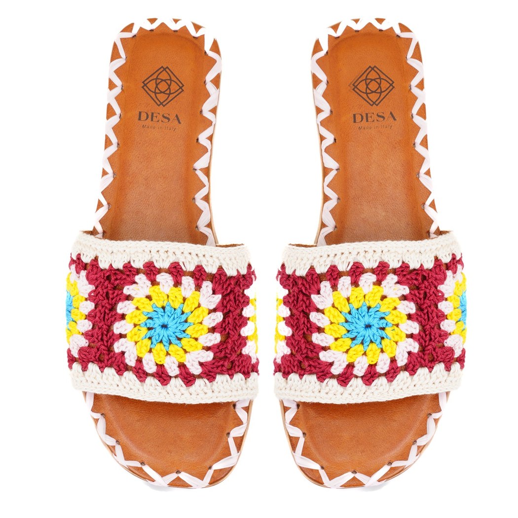 Kadın Bordo Triko Örgülü Terlik