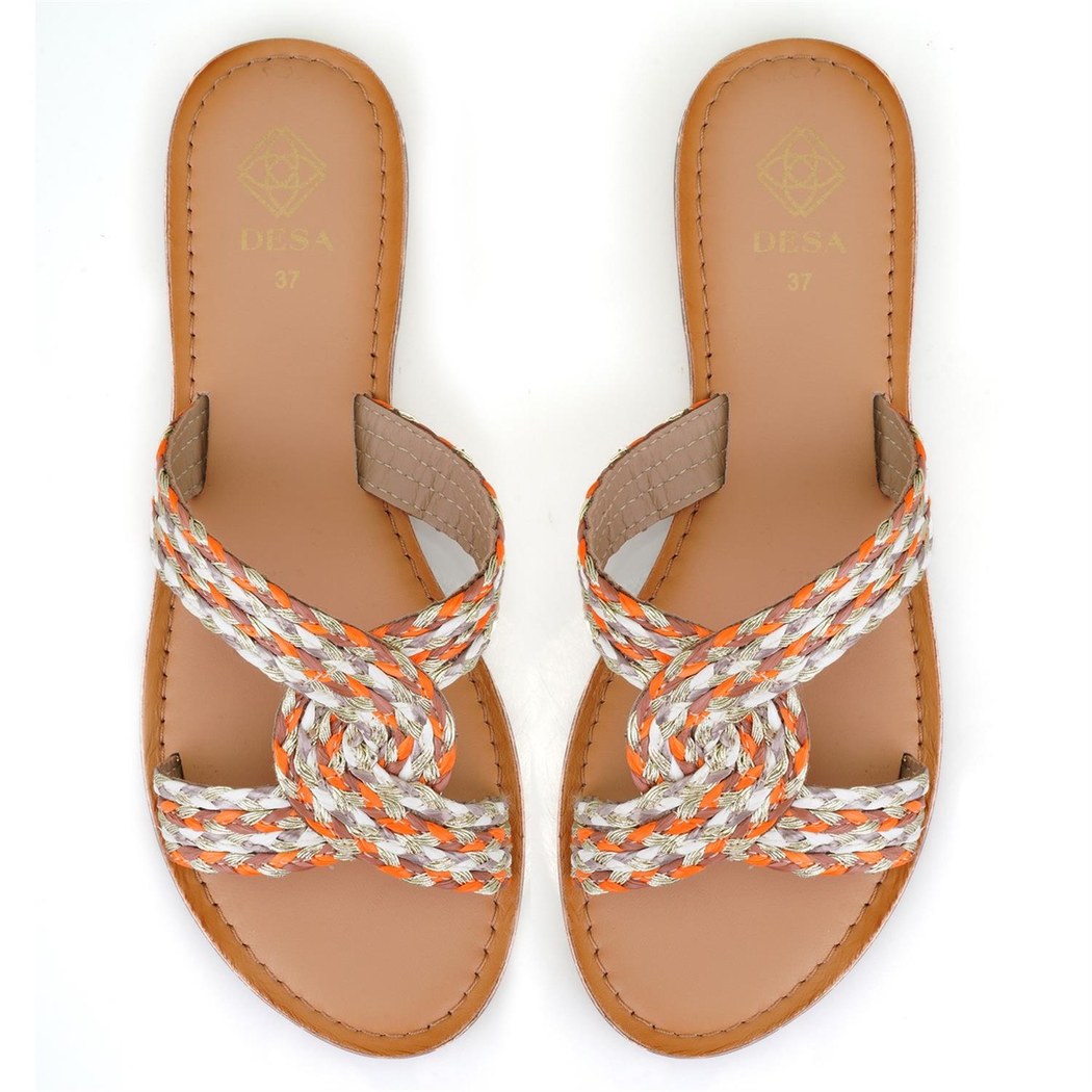 Kadın Çok Renkli Hasır Örgülü Terlik