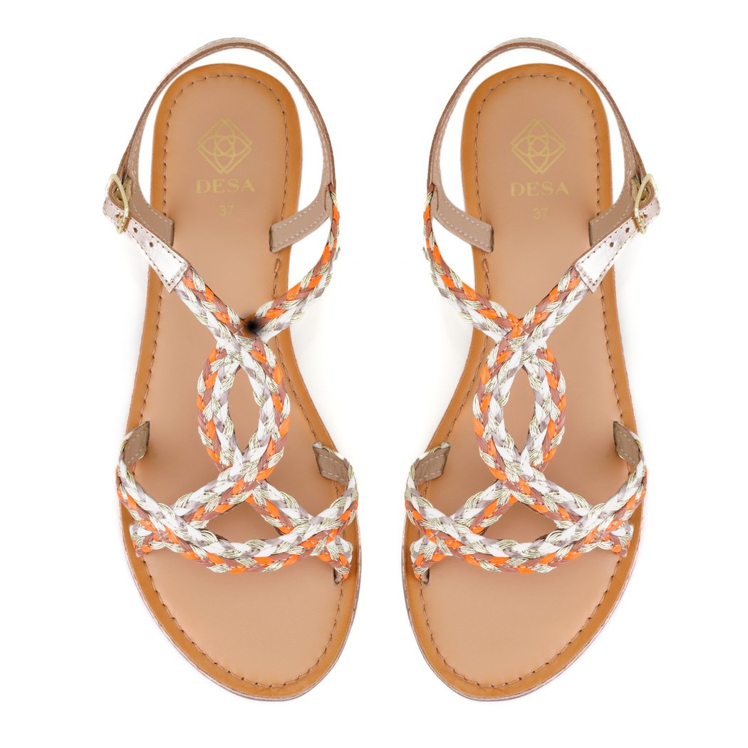 Kadın Çok Renkli Hasır Örgülü Terlik