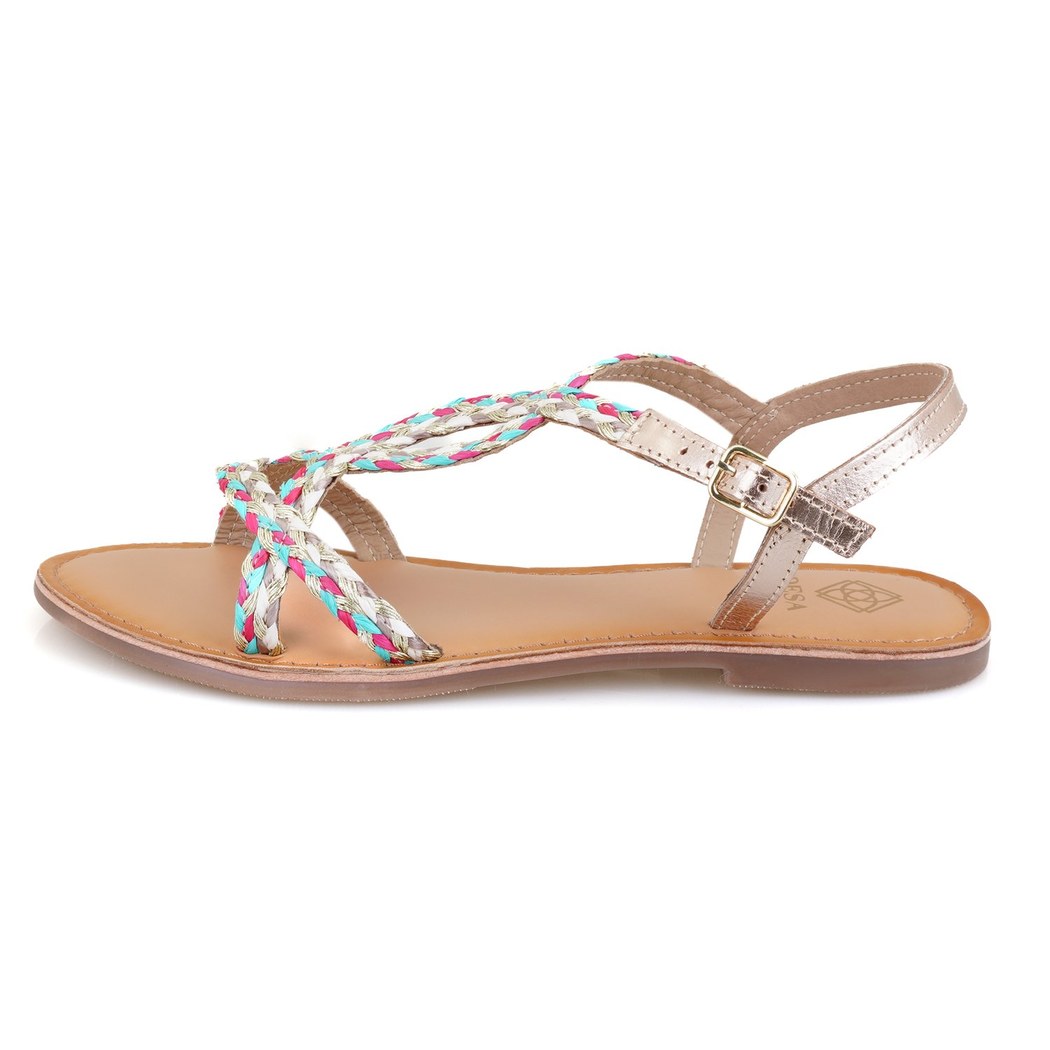 Kadın Çok Renkli Hasır Örgülü Terlik