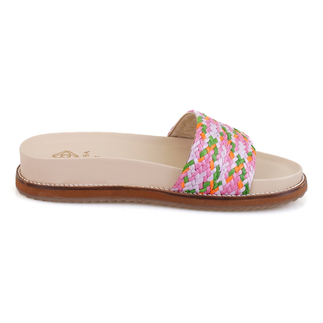 Kadın Çok Renkli Hasır Terlik