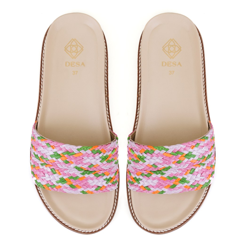 Kadın Çok Renkli Hasır Terlik