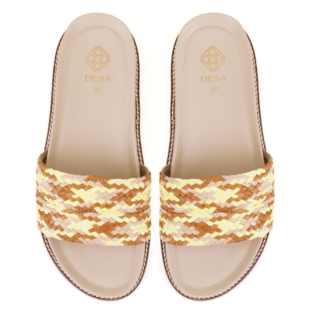 Kadın Çok Renkli Hasır Terlik