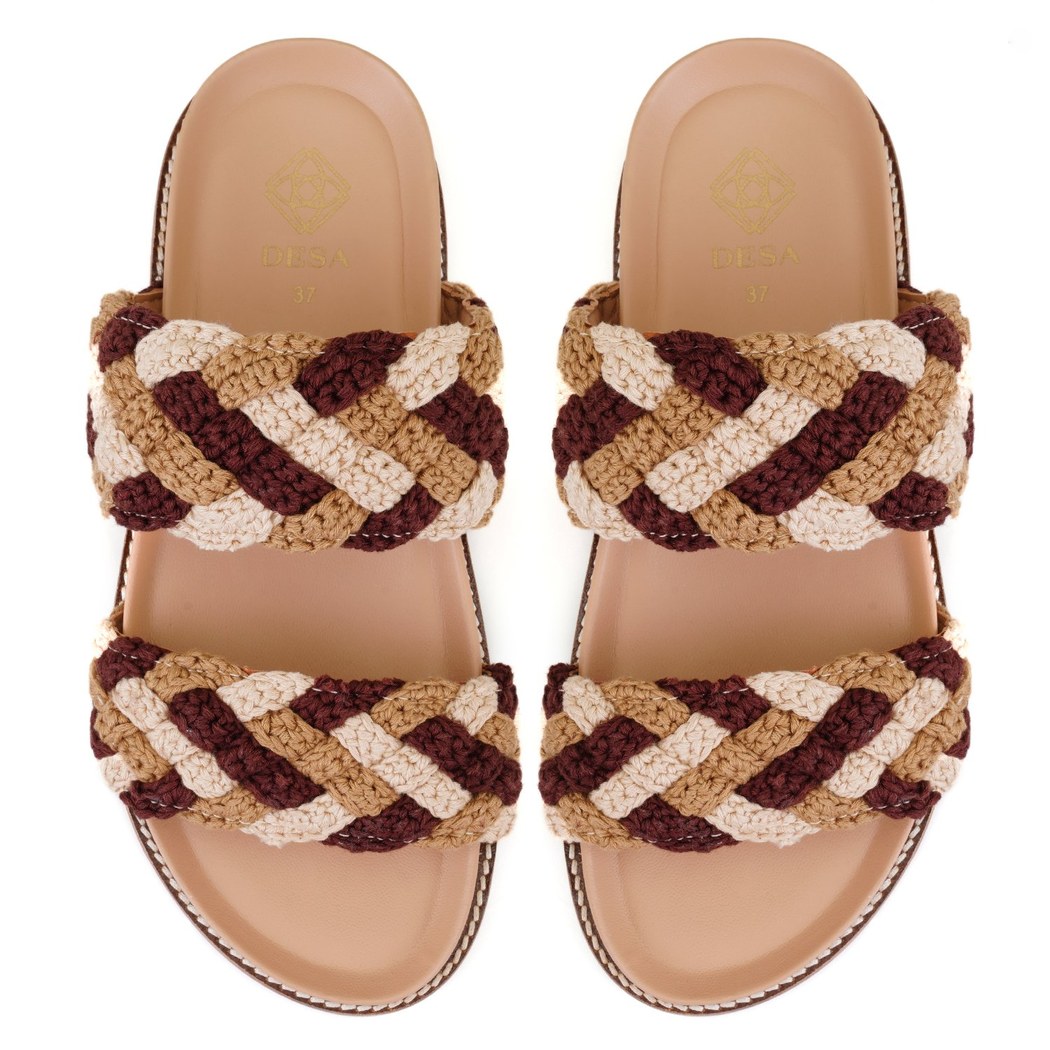 Kadın Çok Renkli Örgülü Terlik