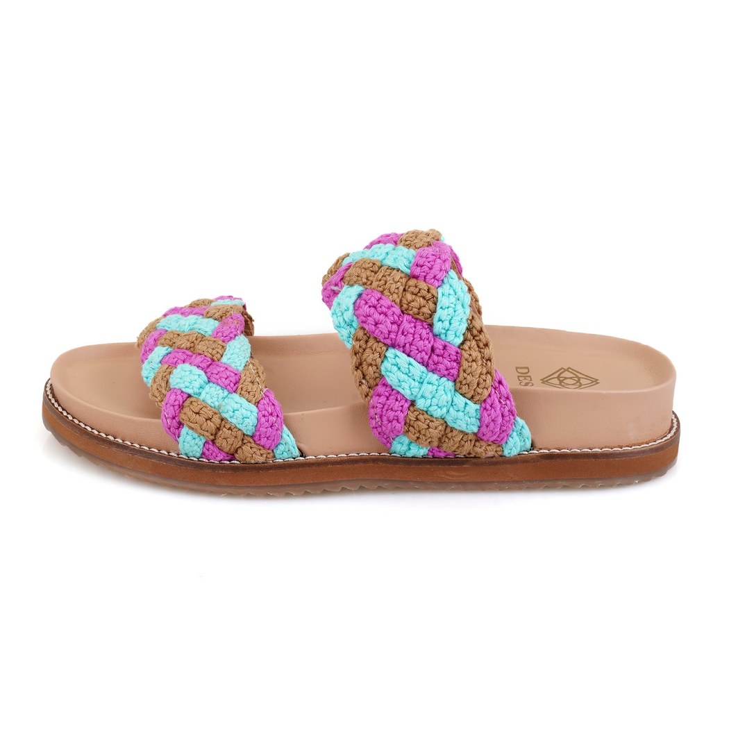 Kadın Çok Renkli Örgülü Terlik