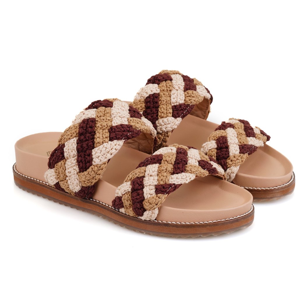 Kadın Çok Renkli Örgülü Terlik