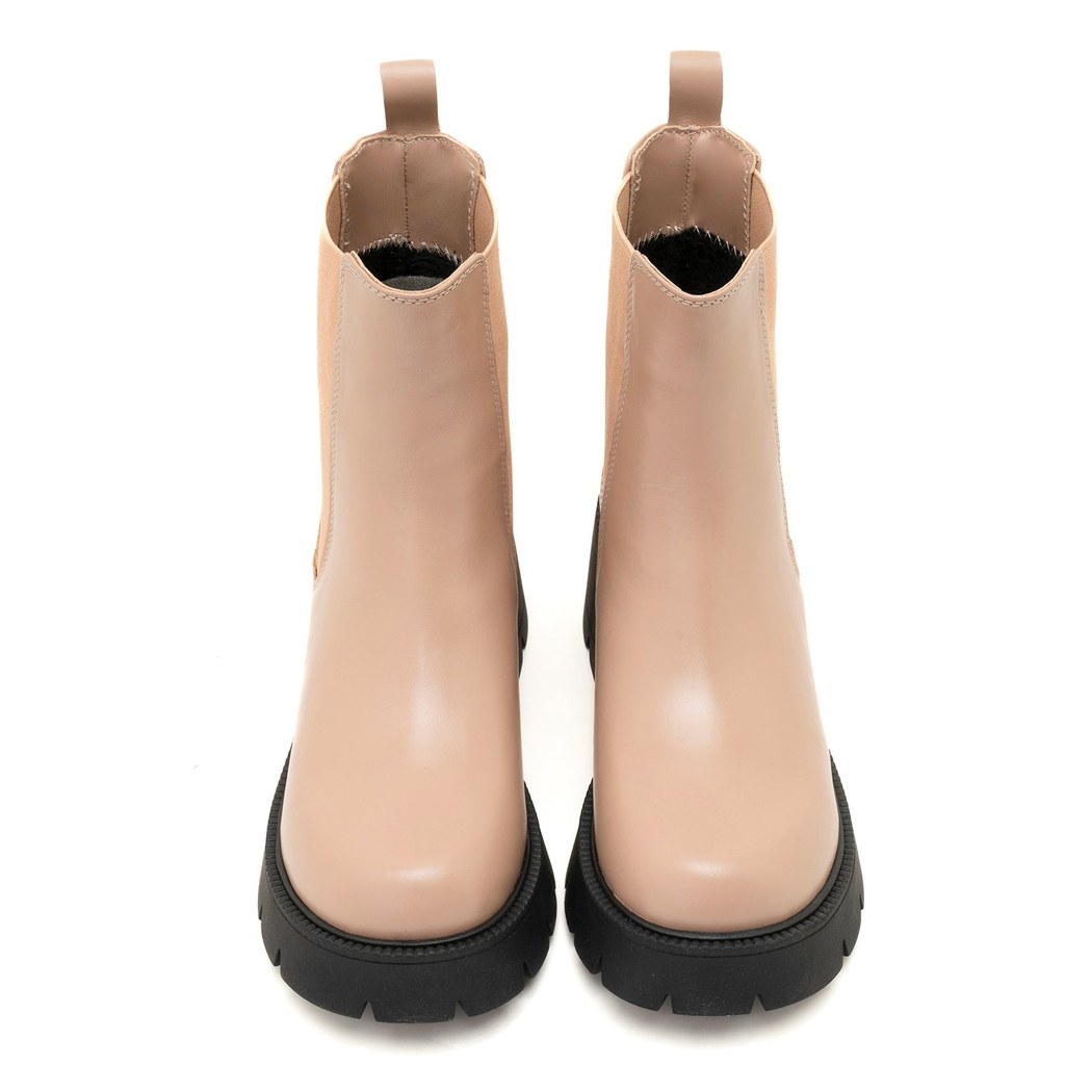 Kadın Ekru Deri Bot