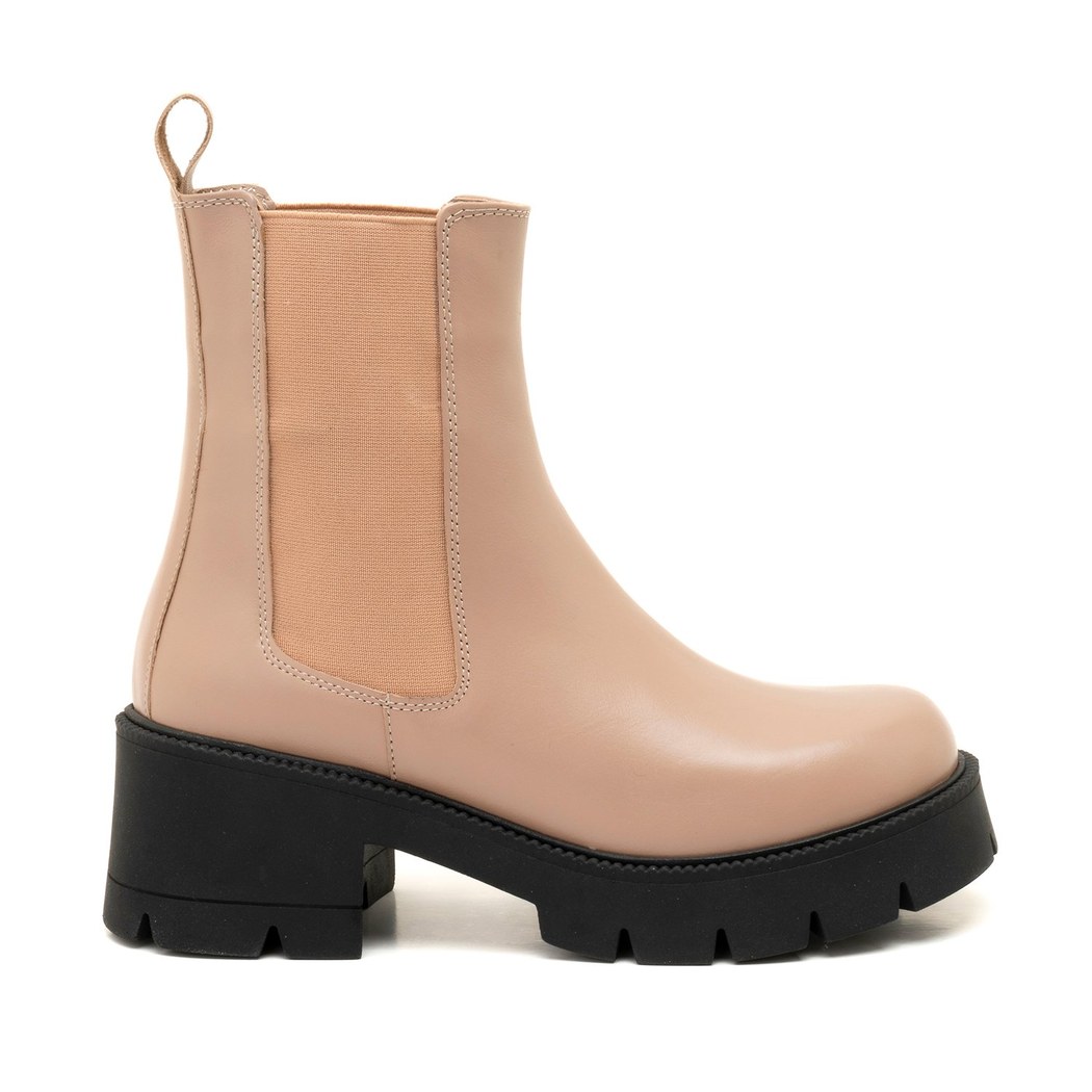 Kadın Ekru Deri Bot