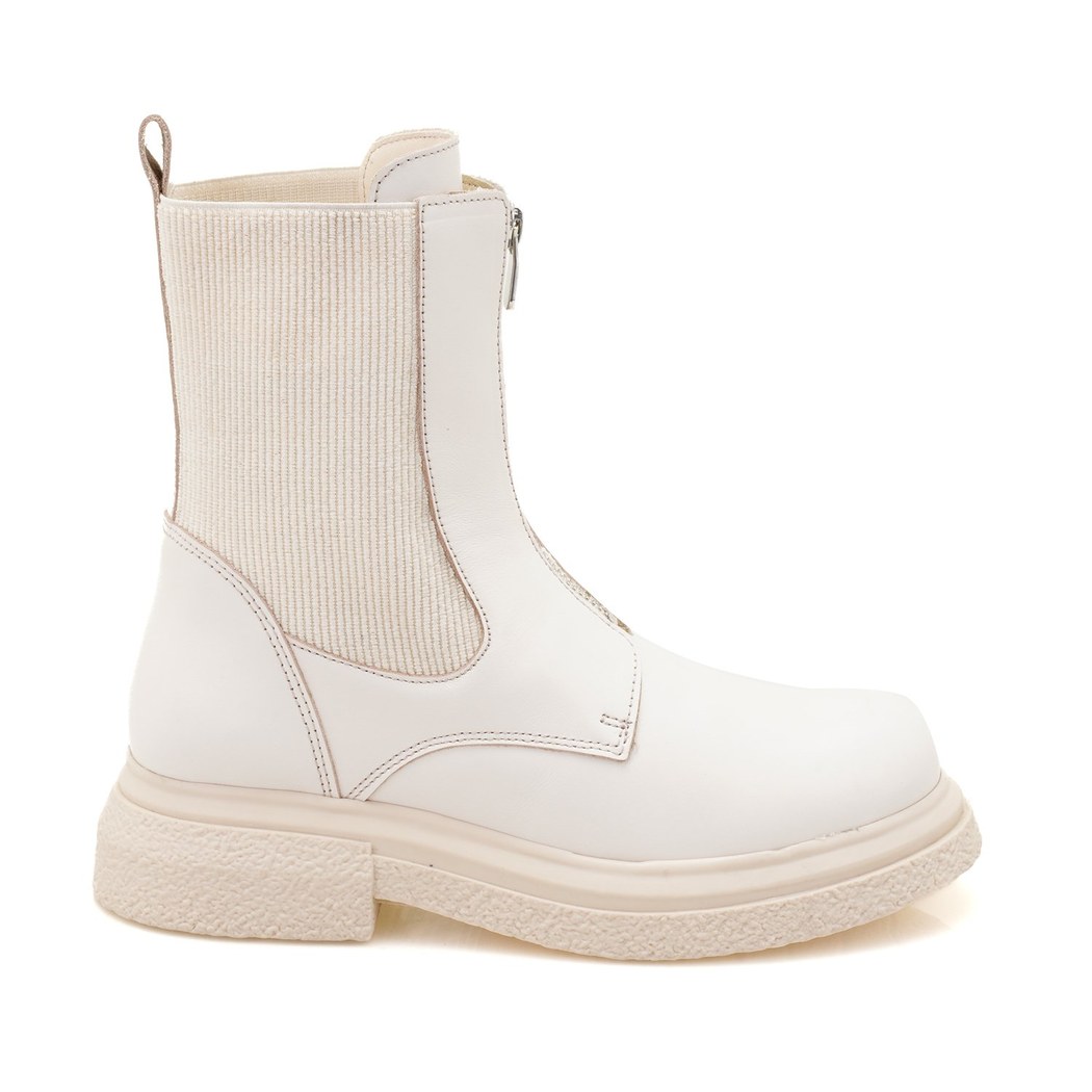 Kadın Ekru Deri Bot