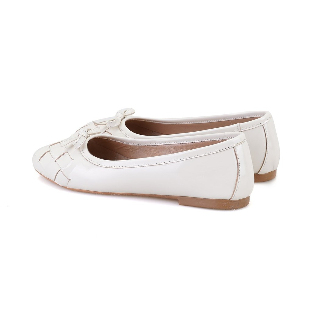 Kadın Ekru Rugan Deri Babet