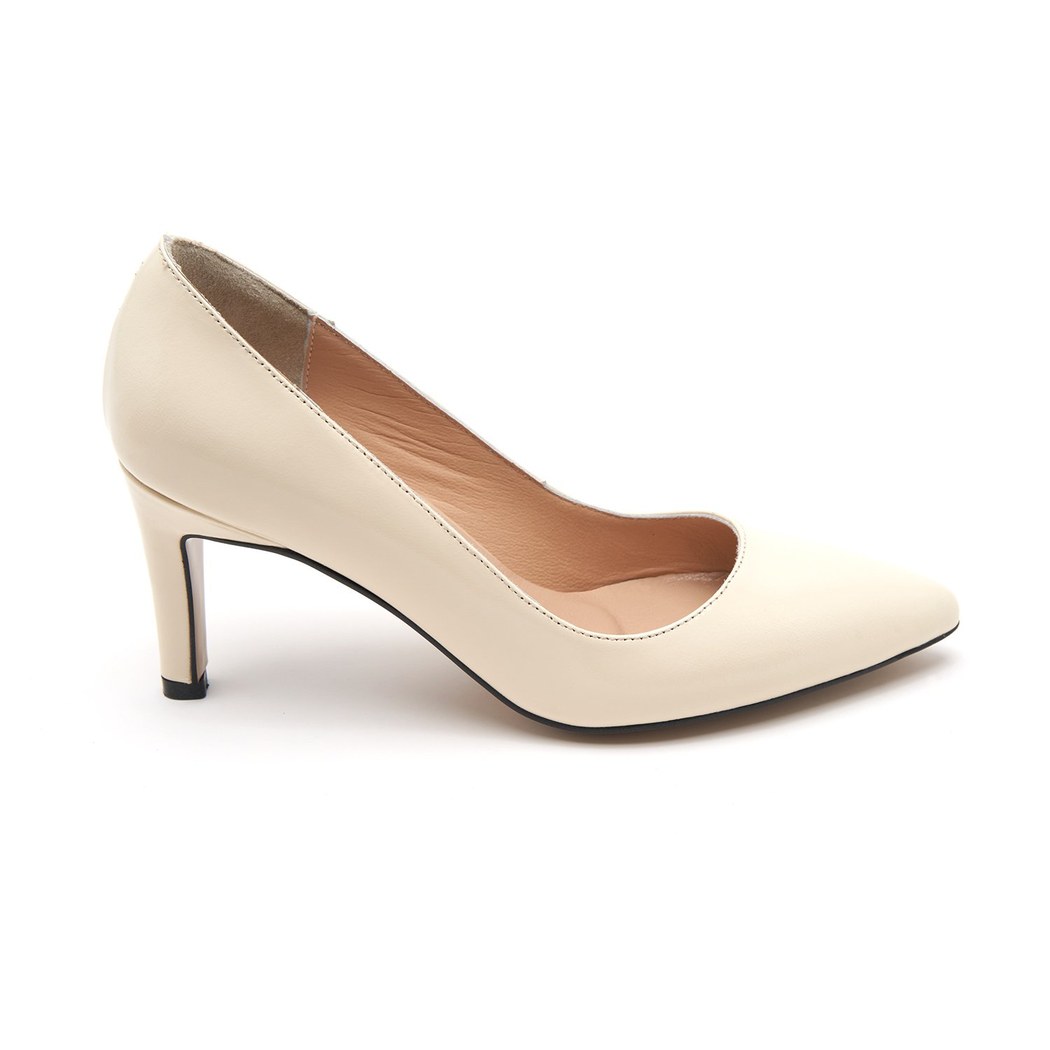 Kadın Ekru Rugan Klasik Ayakkabı