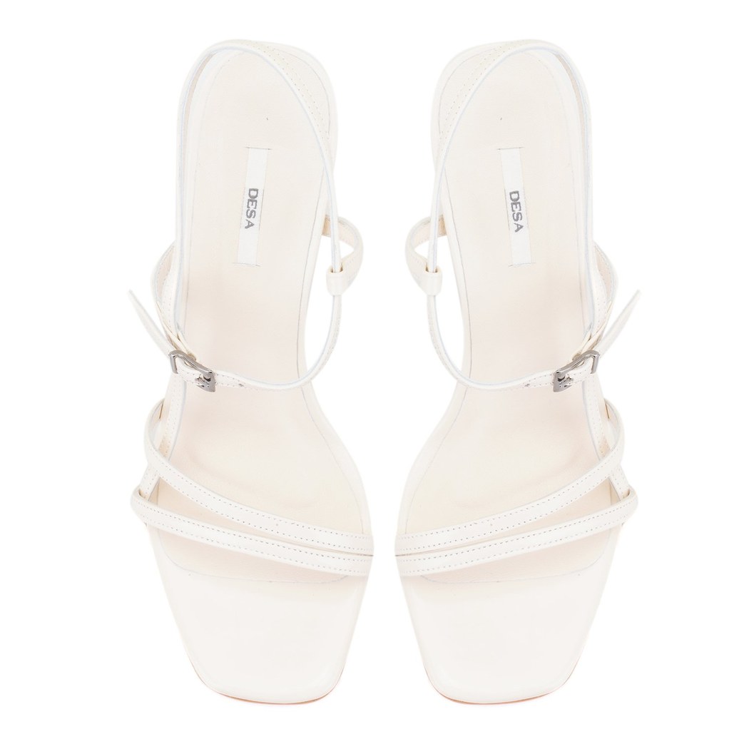 Kadın Ekru Rugan Topuklu Sandalet