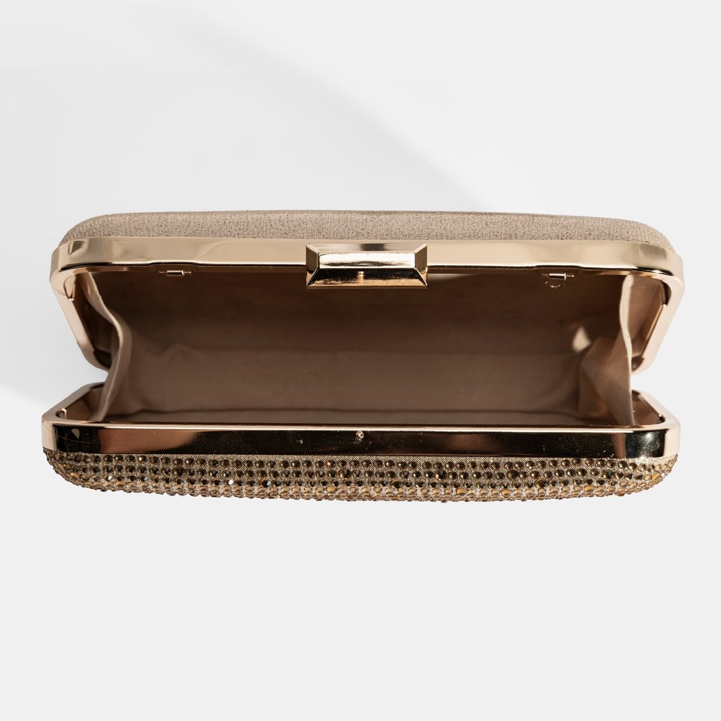 Kadın Gold Taş Detaylı Portföy Gece Çantası