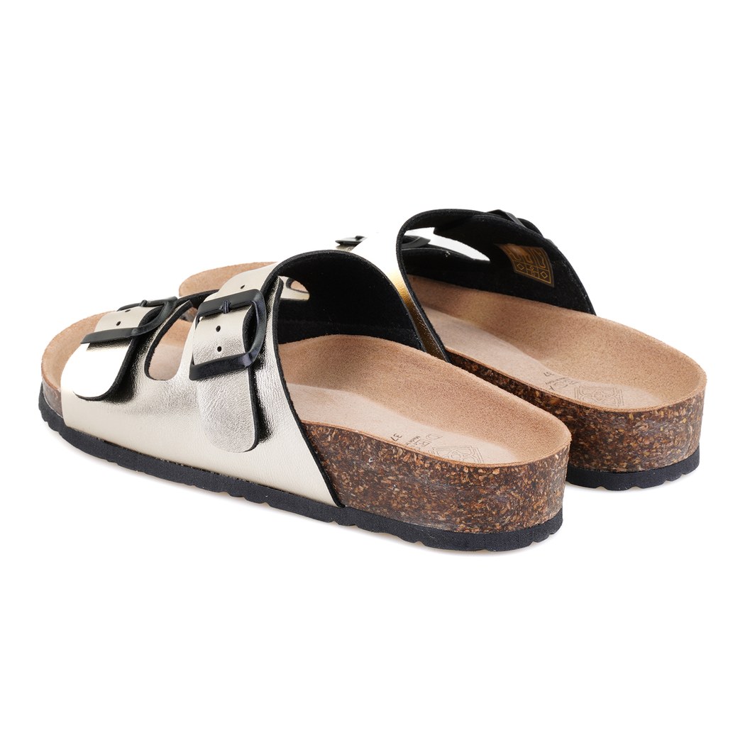 Kadın Gri Ayarlanabilir Tokalı Terlik