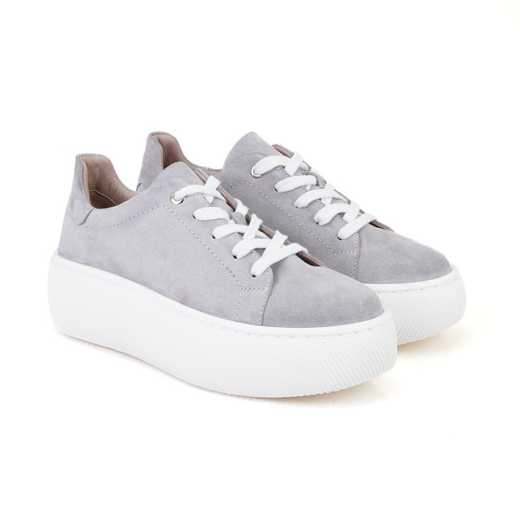 Kadın Gri Deri Günlük Ayakkabı