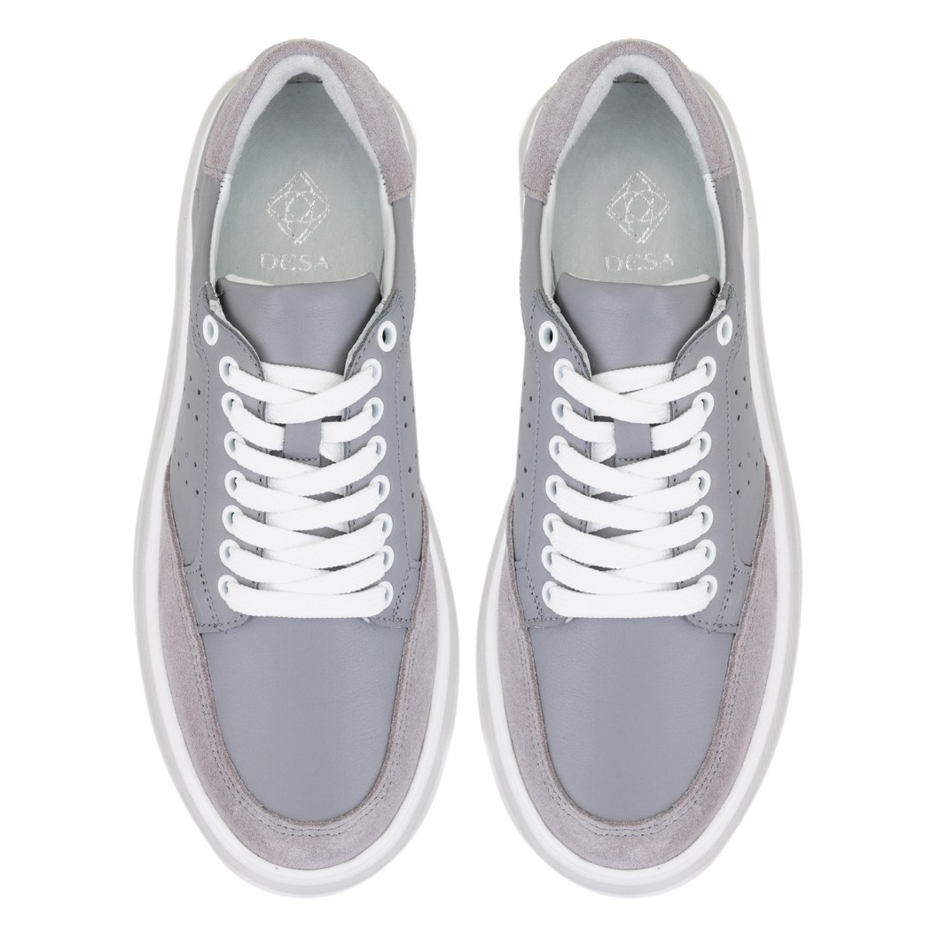 Kadın Gri Deri Spor Ayakkabı