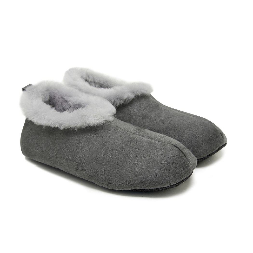 Kadın Gri Fluffy Yünlü Patik