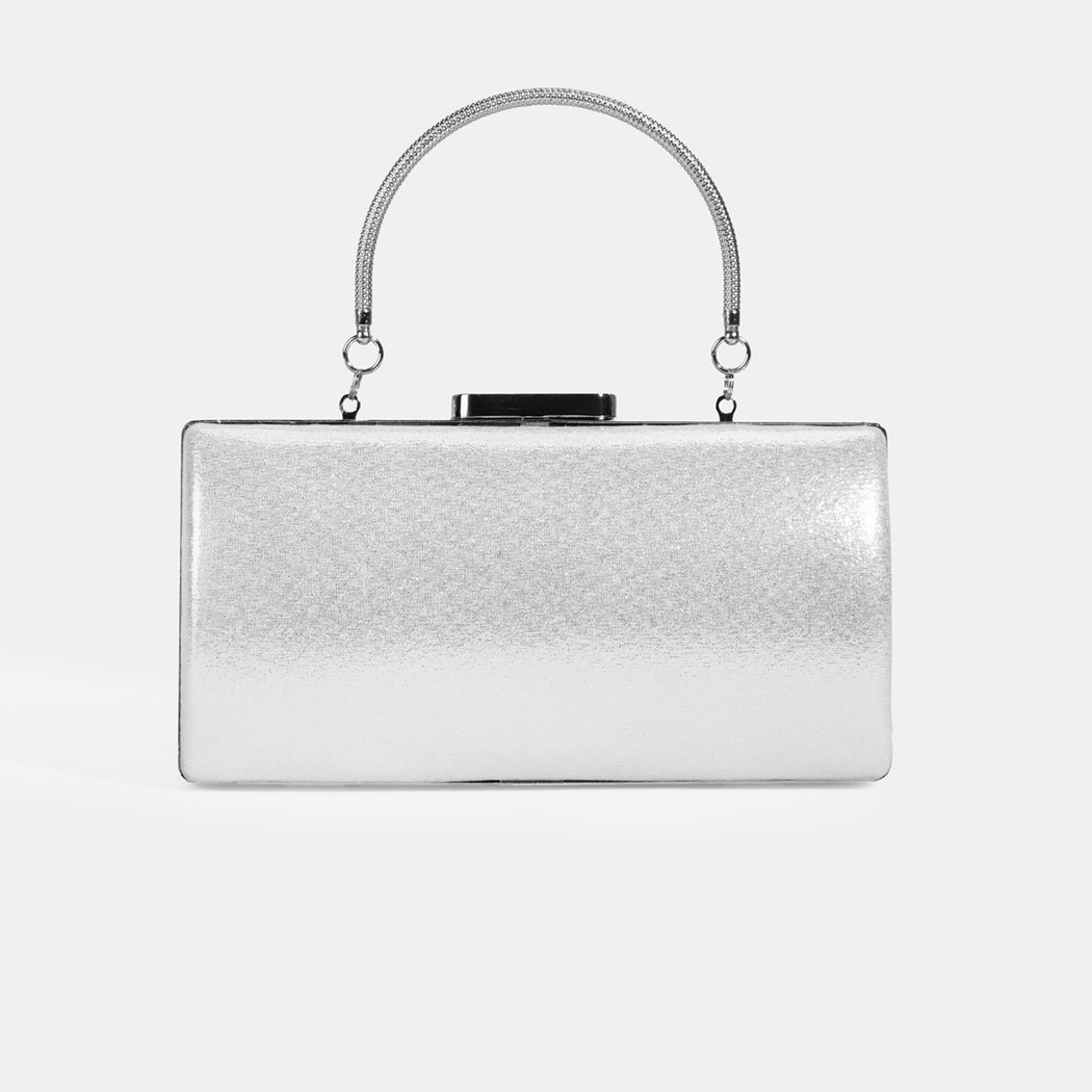 Kadın Gümüş Taş Detaylı Gece El Çantası