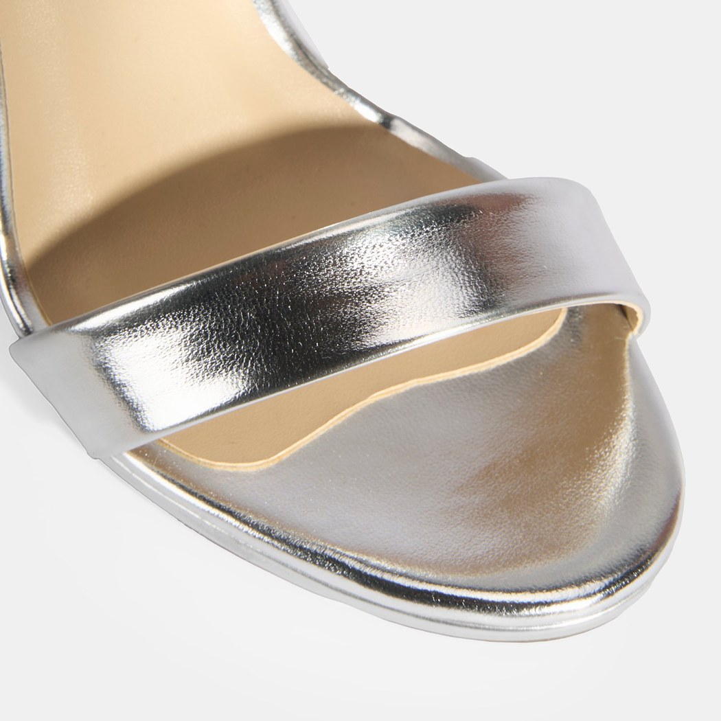 Kadın Gümüş Topuklu Abiye Sandalet
