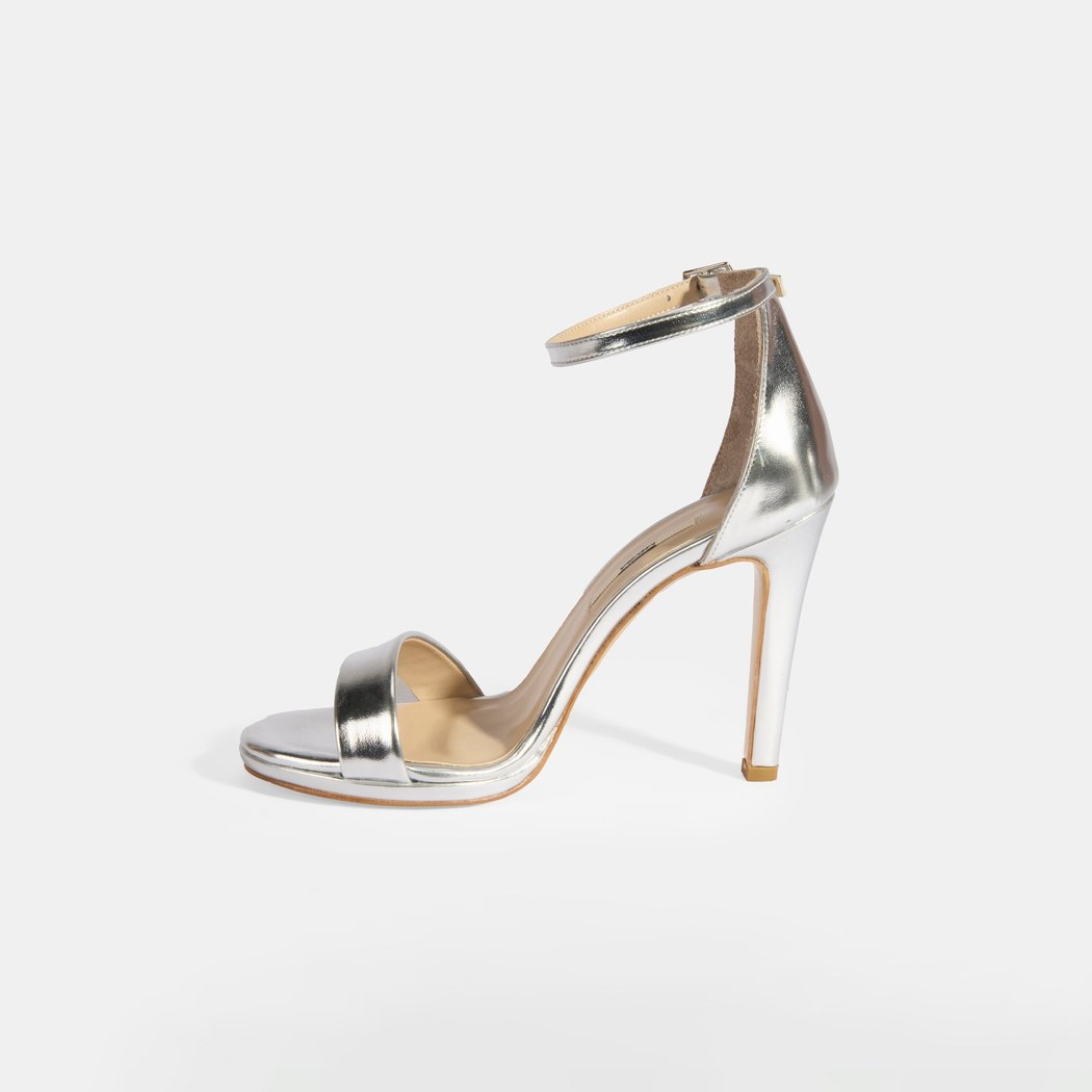Kadın Gümüş Topuklu Abiye Sandalet