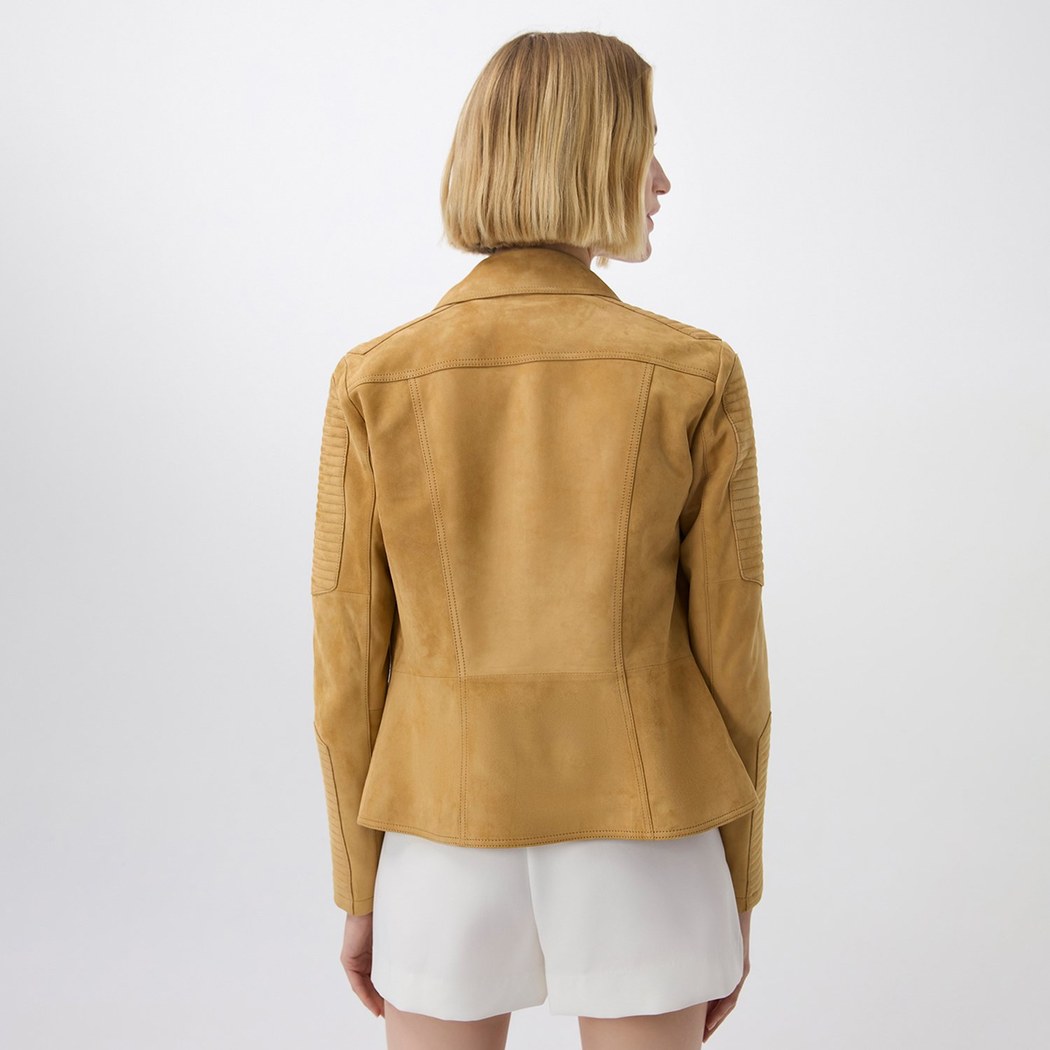 Kadın Hardal Süet Deri Ceket