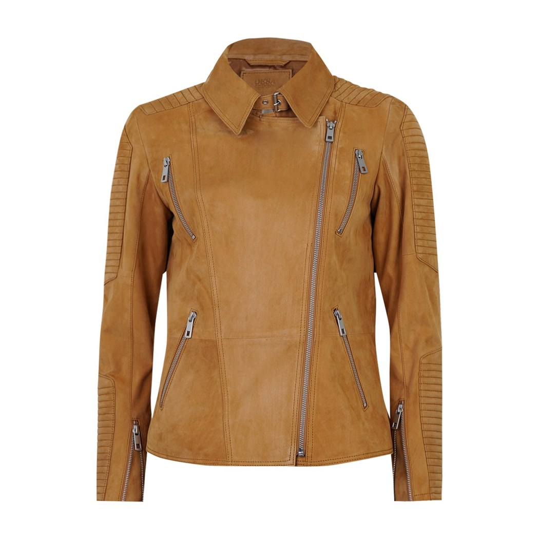 Kadın Hardal Süet Deri Ceket