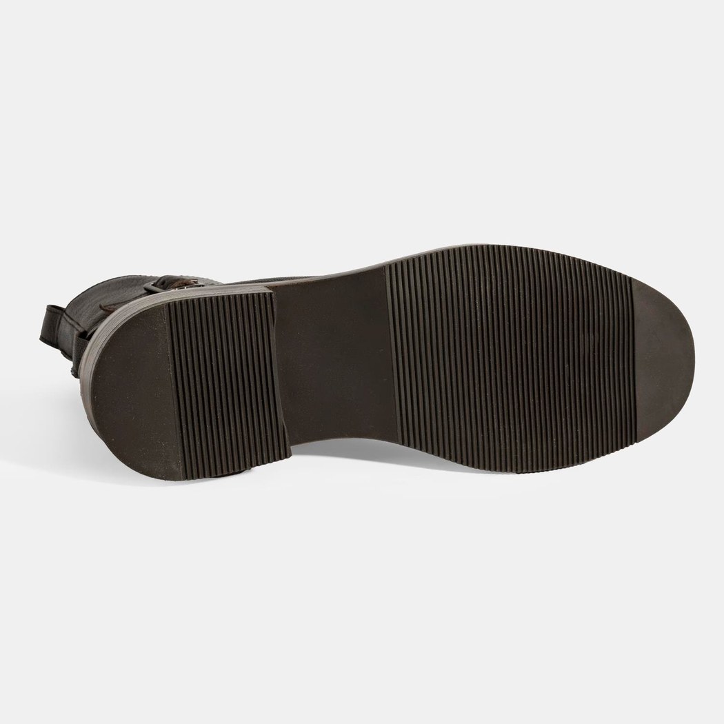 Kadın Kahve Ayarlanabilir Tokalı Deri Bot