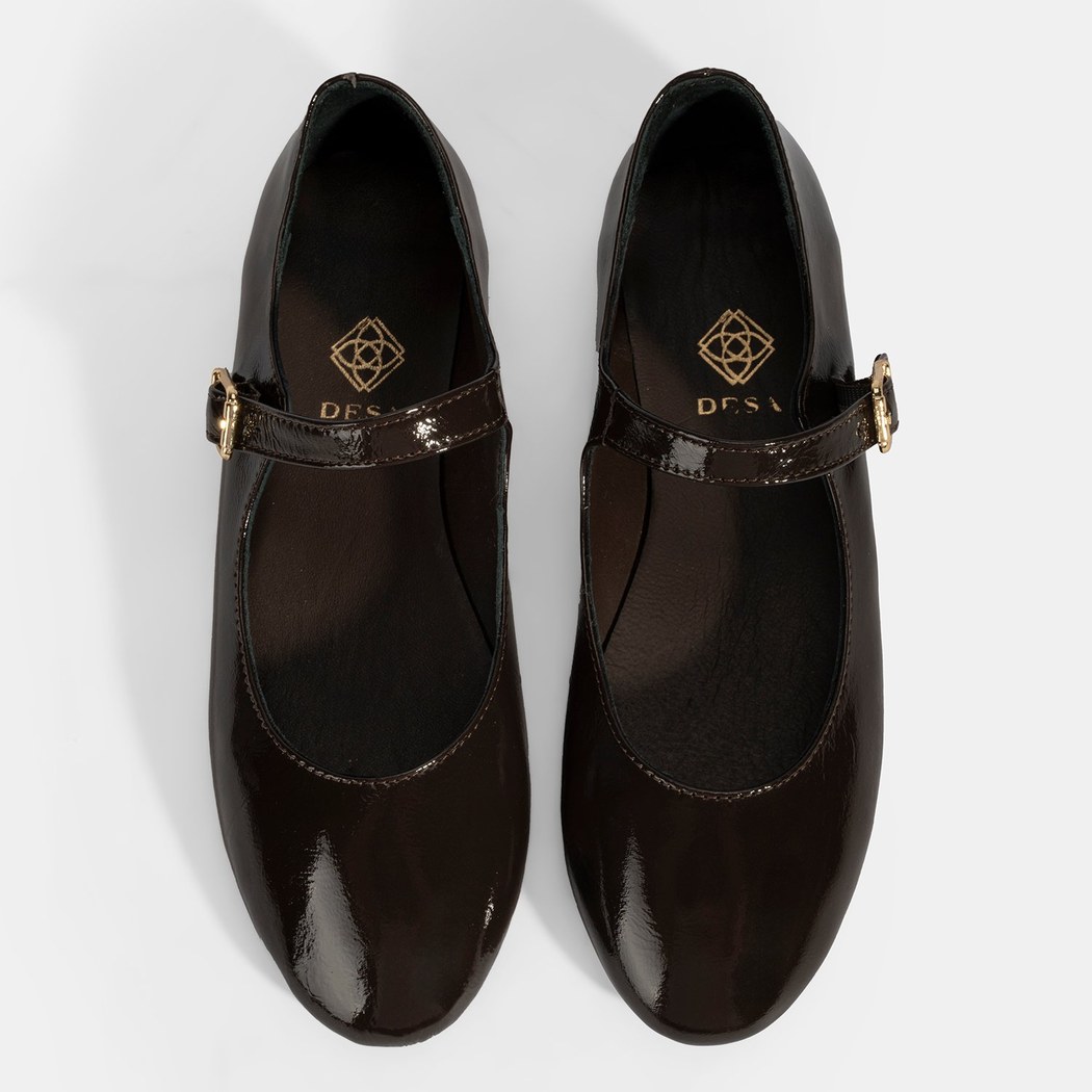 Kadın Kahve Ayarlanabilir Tokalı Deri Babet