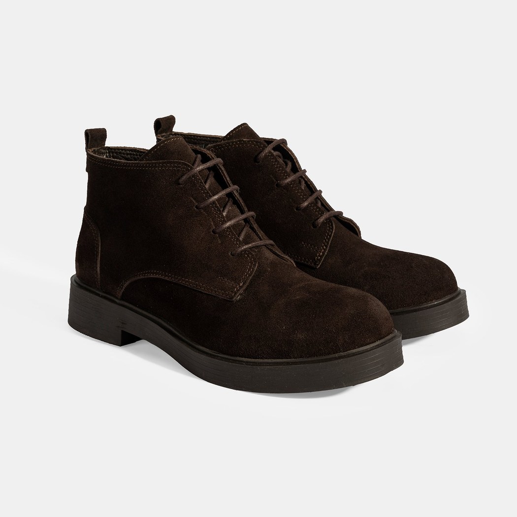 Kadın Kahve Bağcıklı Süet Bot