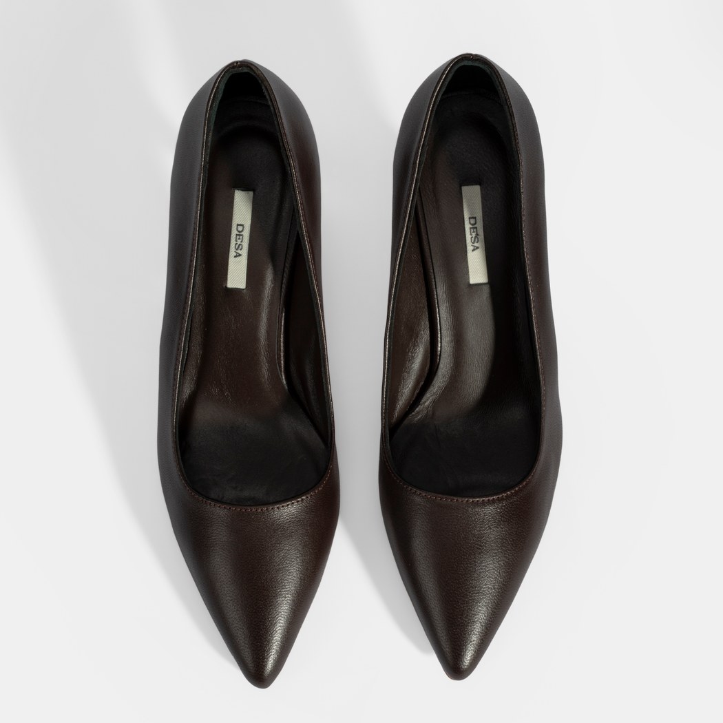 Kadın Kahve Deri Stiletto